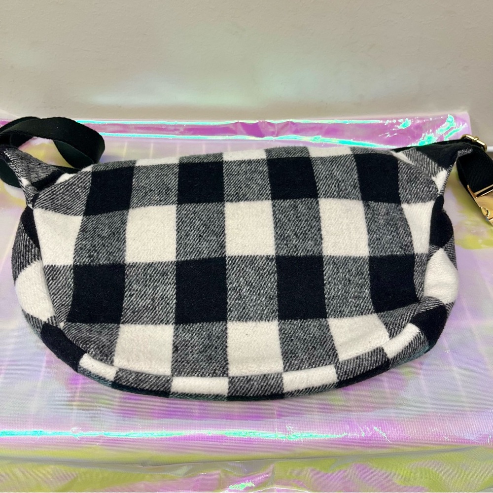 Stoney Clover Lane Black and White Checkered Crossbody Bag - Picture 2 of 8